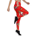 Scotstee Shop - Lovely Christmas Sloth pattern Red Halloween Women's Leggings