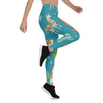 Scotstee Shop - Lovely Llamas Christmas Teal Halloween Women's Leggings