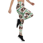 Scotstee Shop - Modern Elegant Custom Pet Photo Pattern Green Halloween Women's Leggings