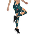 Scotstee Shop - Modern Watercolor Christmas Holiday Cookie Pattern Halloween Women's Leggings