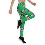 Scotstee Shop - Christmas Red Realistic Great Dane with Santa Hat Women Christmas Leggings