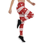 Scotstee Shop - Christmas Red Scandinavian Deer Antler Fair Isle Women Christmas Leggings