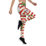 Scotstee Shop - Christmas Seamless Pattern with Saint Nicholas Holiday Deer colorful Bear and Christmas Tree Women Christmas Leggings