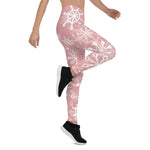 Scotstee Shop - Christmas Seamless Snowflakes Pink Pattern Women Christmas Leggings