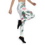 Scotstee Shop - Christmas Snowflakes Mistletoe Hearts with Holly and Berries Xmas Gift Women Christmas Leggings