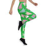 Scotstee Shop - Christmas Tree Pattern Pastel Pink Purple Green Christmas Gift Women Christmas Leggings