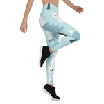 Scotstee Shop - Christmas Trees Blue and Llamas Women Christmas Leggings