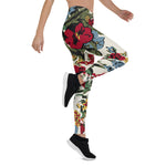 Mother's Day Gift, Mother's Day Leggings Abstract Solid Flowers Arrangement Women's Leggings