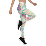 Mother's Day Gift, Mother's Day Leggings Beautiful Pink Roses Floral Women's Leggings