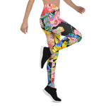 Mother's Day Gift, Mother's Day Leggings Beautiful Summer Flowers with Roses Floral Women's Leggings