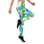 Mother's Day Gift, Mother's Day Leggings Blue Roses Watercolor Women's Leggings