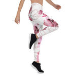 Mother's Day Gift, Mother's Day Leggings Blush Pink Romantic Watercolor Roses Women's Leggings