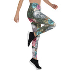 Mother's Day Gift, Mother's Day Leggings Boho Skull with Rose Flowers Women's Leggings