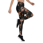 Mother's Day Gift, Mother's Day Leggings Classic Embroidery Vintage buds of Roses Women's Leggings