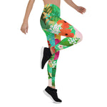 Mother's Day Gift, Mother's Day Leggings Cute Watercolor Red & Yellow Floral Biscay Women's Leggings