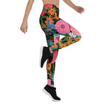Mother's Day Gift, Mother's Day Leggings Elegant Pink watercolor Floral Bouquet Women's Leggings