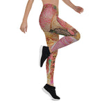 Mother's Day Gift, Mother's Day Leggings Field of Roses Gold Highlights Women's Leggings