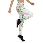 Mother's Day Gift, Mother's Day Leggings Floral Pattern Pink Rose Women's Leggings