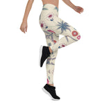 Mother's Day Gift, Mother's Day Leggings Floral Pattern Red Women's Leggings