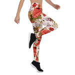 Mother's Day Gift, Mother's Day Leggings Floral pattern Roses with chrysanthemum Gadern Women's Leggings