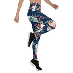 Mother's Day Gift, Mother's Day Leggings Floral pattern with roses and small flowers with vintage flower Women's Leggings