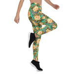 Mother's Day Gift, Mother's Day Leggings Floral Rose Flower Gadern Women's Leggings