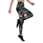 Mother's Day Gift, Mother's Day Leggings Garden Flower Rose Pattern Women's Leggings