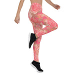 Mother's Day Gift, Mother's Day Leggings Garden flowers pink peoni and Chick Women's Leggings