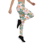 Mother's Day Gift, Mother's Day Leggings Gouache seamless Spring Flower pattern Women's Leggings
