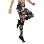 Mother's Day Gift, Mother's Day Leggings Ornate Seamless Pattern With Vintage Peonies Rose Women's Leggings