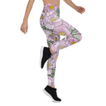 Mother's Day Gift, Mother's Day Leggings Pink Peony Blooming Flower Women's Leggings