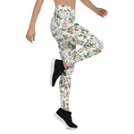 Mother's Day Gift, Mother's Day Leggings Pink Roses - Vintage Watercolor Floral Women's Leggings