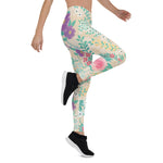 Mother's Day Gift, Mother's Day Leggings Pink Roses Floral Women's Leggings