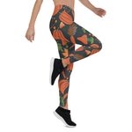 Mother's Day Gift, Mother's Day Leggings Red pumpkin seamless pattern and carrots Women's Leggings