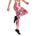Mother's Day Gift, Mother's Day Leggings RosaCartoonus Romantic Watercolor Roses Women's Leggings