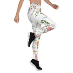 Mother's Day Gift, Mother's Day Leggings Rose Pink Elegant Floral Watercolor Women's Leggings