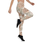 Mother's Day Gift, Mother's Day Leggings Roses Flowers Colored Vintage Flower Women's Leggings