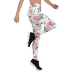 Mother's Day Gift, Mother's Day Leggings Scatter Pink Roses Pattern Women's Leggings