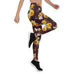 Mother's Day Gift, Mother's Day Leggings Seamless Floral Pattern Watercolor Blossom Roses Women's Leggings
