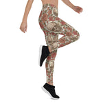 Mother's Day Gift, Mother's Day Leggings Skulls and Roses Flowers Women's Leggings