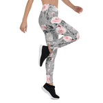 Mother's Day Gift, Mother's Day Leggings Spring Flowers and Leaves Watercolor Women's Leggings