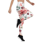 Mother's Day Gift, Mother's Day Leggings Spring Flowers and Leaves Women's Leggings