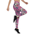 Mother's Day Gift, Mother's Day Leggings Summer bouquets Rose and Wild Rose Women's Leggings