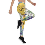Mother's Day Gift, Mother's Day Leggings Trendy Yellow & Green Floral Girly Women's Leggings