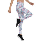 Mother's Day Gift, Mother's Day Leggings Unicorn Pink & Blue Rose Pattern Women's Leggings