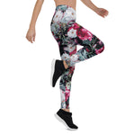 Mother's Day Gift, Mother's Day Leggings Victorian Rose Floral Pink Women's Leggings