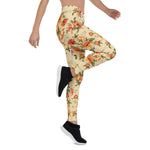 Mother's Day Gift, Mother's Day Leggings Vintage Floral pattern with Roses Watercolor Women's Leggings
