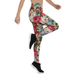 Mother's Day Gift, Mother's Day Leggings Vintage flowers Floral victorian Rose Bouquet Leaf Women's Leggings