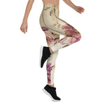 Mother's Day Gift, Mother's Day Leggings Vintage Pink Roses on Wood Women's Leggings