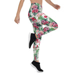 Mother's Day Gift, Mother's Day Leggings Vintage Pretty Country Garden Rose Pattern Women's Leggings